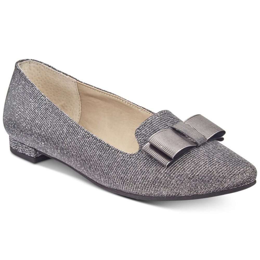 Rialto Amalia Bow Flats Women's Shoes GUNMETAL 9M
